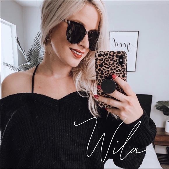 WILA Accessories - Black rounded sunglasses